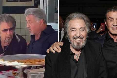 Al Pacino and Sylvester Stallone grab pizza together in Beverly Hills