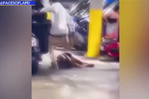 Captured on video: Woman violently attacked in a Hollywood parking garage