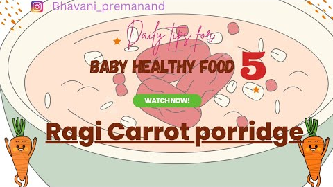 Ragi Carrot porridge | Babies food|6 to 12 months baby food| Healthy receipe