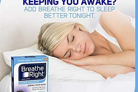 Breathe Right Nasal Strips to Stop Snoring, Drug-Free, Clear for Sensitive Skin, 30 count (Pack of..
