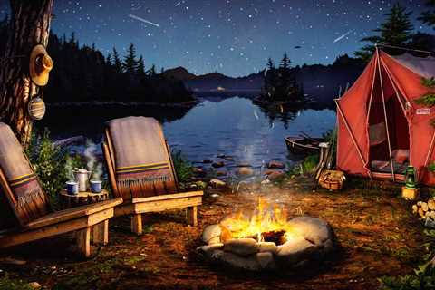 Campfire by the Lake Ambience with Crickets