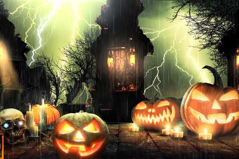 🎃🎃🎃 HALLOWEEN THUNDERSTORM SOUNDS with Rain