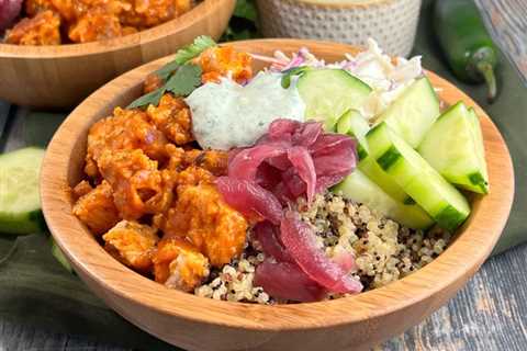 Chicken Tikka Masala Quinoa Bowls with Cilantro-Lime Crema