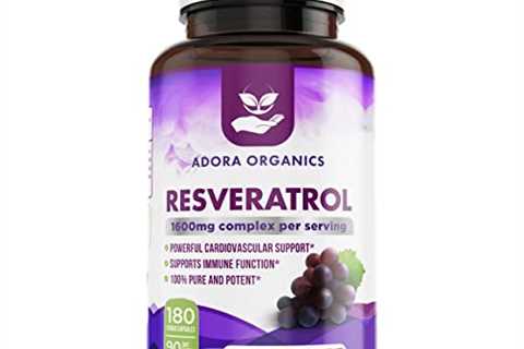 Adora Organics Resveratrol 1600mg - Antioxidents Quercetin Trans-Resveratrol 180 Capsules. Supports ..