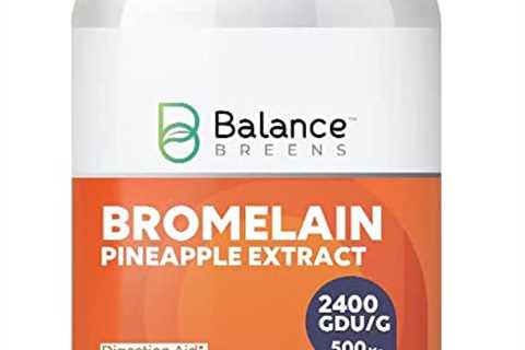 Balance Breens Bromelain 500mg 2400 GDU/G Pineapple Extract Supplement - 180 Non-GMO Capsules -..