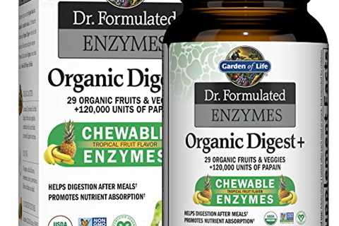 Garden of Life Organic Chewable Enzyme Supplement - Dr. Formulated Enzymes Organic Digest+, 90..