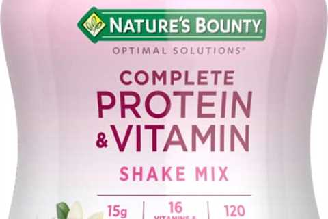 Nature's Bounty Complete Protein  Vitamin Shake Mix with Collagen  Fiber, Contains Vitamin C for..