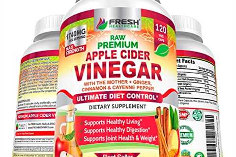 Premium Apple Cider Vinegar Capsules Max 1740mg with Mother - 100% Natural  Raw with Cinnamon,..