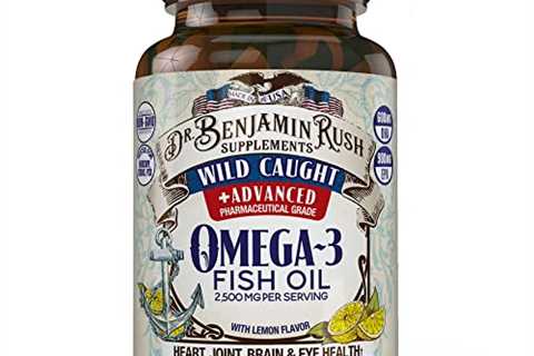 Dr. Benjamin Rush Wild Caught Fish Oil Omega 3 Supplement, Maximum Strength 2500mg with Lemon,..