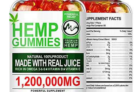(2 Pack) Hemp Gummies 1,200,000mg High Strength - Stress Relief Fruity Gummy Bear with Hemp Oil,..
