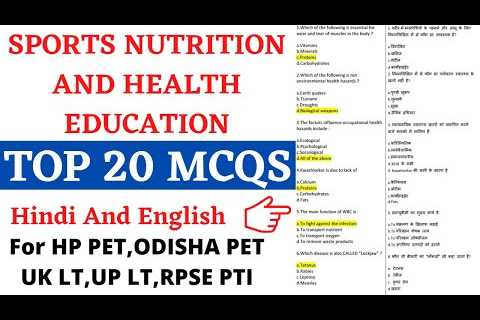 Sports Nutrition And Health Education Related  20 Question || FOR UK LT, ODISHA PET, UP LT EXAM