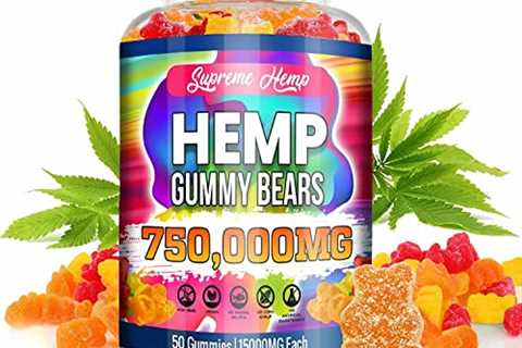 Hemp Gummies for Pain and Anxiety- Natural Hemp – Made in USA – 100 Count 7700 MG High Potency,..