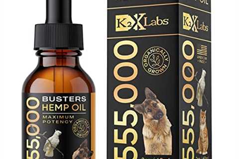 K2xLabs Buster's Organic Hemp Oil for Dogs and Pets, 555,000 Max Potency, 2 Month Supply, Large..