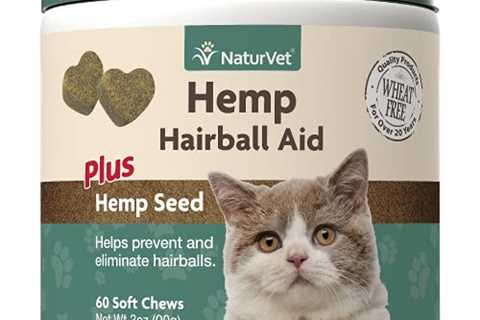NaturVet Hemp Hairball Aid Plus Hemp Seed for Cats, 60 ct Soft Chews, Made in The USA