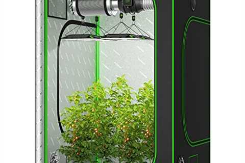 VIVOSUN 48x48x80 Mylar Hydroponic Grow Tent with Observation Window and Floor Tray for Indoor Plant ..