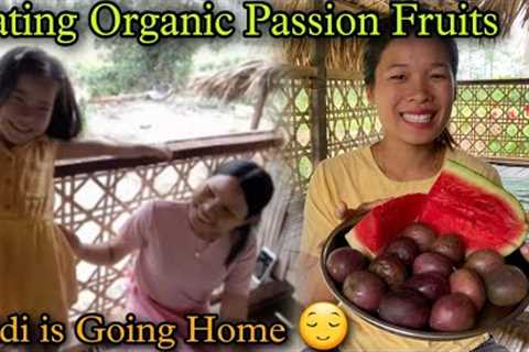 Eating Ripe Organic Passion Fruits ||Didi is Going Home Today😔 ||Fresh Organic Fruits ||Village..