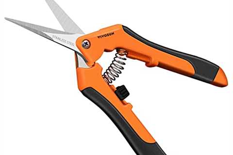 VIVOSUN 6.5 Inch Gardening Scissors Hand Pruner Pruning Shear with Straight Stainless Steel Blades..