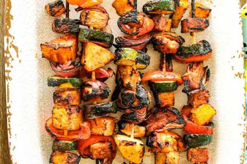 Grilled Hawaiian Tempeh Barbeque Skewers