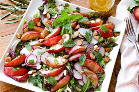Grilled Nectarine Salad with Citrus Ginger Dressing