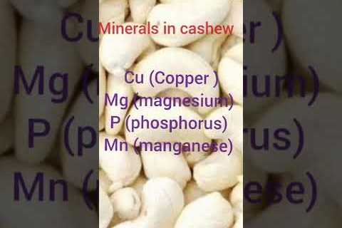(Nutrients) Nutrition cashew , vitamins and Minerals in cashew Diet plan) (Health benefits) #shorts