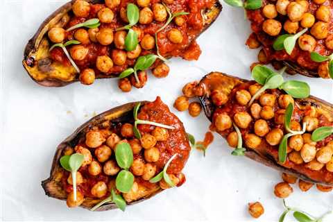 Chickpea Sweet Potato Boats