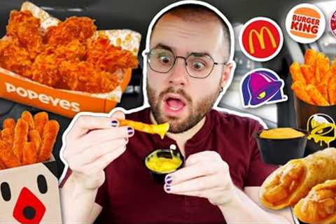 Eating NEW Fast Food Items For 24 HOURS CHALLENGE! McDonald''s, Popeyes, Taco Bell + MORE!