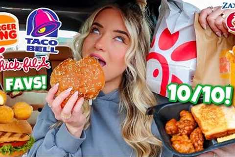 Eating my TOP FAVORITE FAST FOOD ITEMS For 24 Hours!