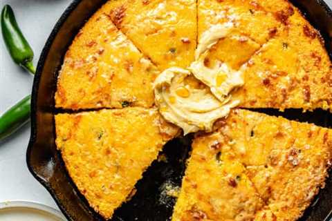 Cheddar Jalapeño Cornbread with Whipped Hot Honey Butter