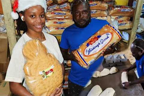 real exclusive restaurant and bakery short man making his first hard dough bread, delectable oxtail