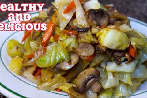 Stir Fry Cabbage with Mushrooms recipe || Healthy Weight Loss recipe #cabbage