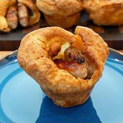 Sausage filled Yorkshire Puddings or Mini Toad in the Hole