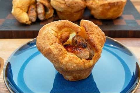 Sausage filled Yorkshire Puddings or Mini Toad in the Hole