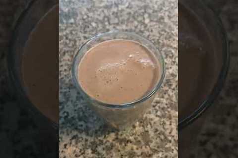 Healthy and delicious chocolate breakfast drink with oats and dry fruits