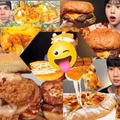 FOOD COMPILATION||BIG BITES BURGERS ASMR MUKBANG|*FAST FOOD*KOREAN FOOD REAL EATING SOUNDS